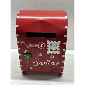 Happy Holidays LETTERS TO SANTA Mailbox Ornament Metal RED